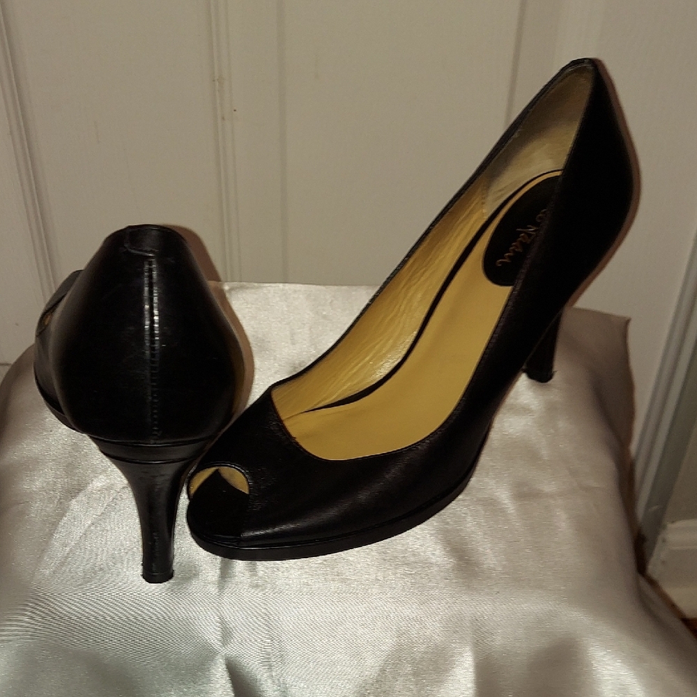 Elegant Black Peep-Toe Heels
